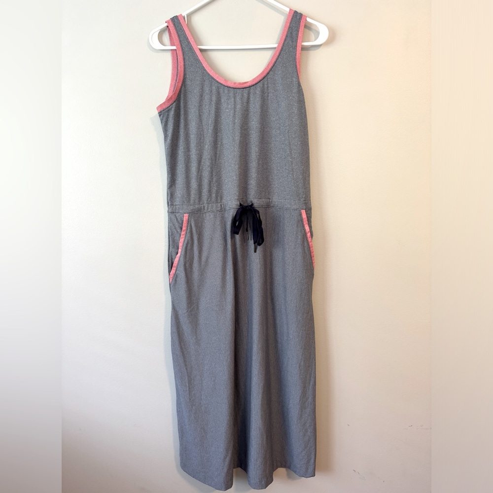 Columbia Omni Wick Drawstring Long Striped Sportswear Pocket Dress